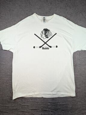 Chicago Blackhawks x Modelo T-Shirt, White/Black - Size XL